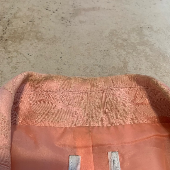 Vintage Pink Floral Damask Jacquard Blazer XS - Picture 13 of 13